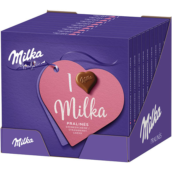 I Love Milka Pralinés Erdbeercrème